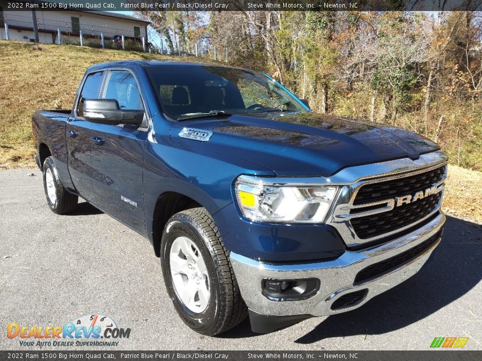 2022 Ram 1500 Big Horn Quad Cab Patriot Blue Pearl / Black/Diesel Gray Photo #4