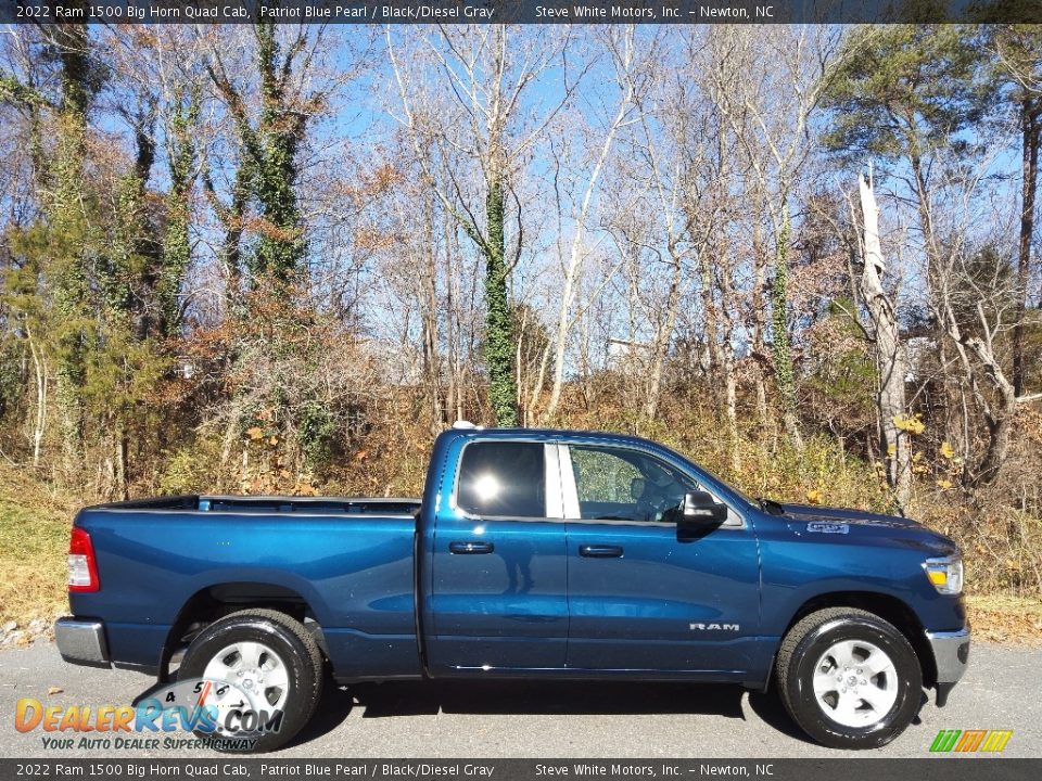 2022 Ram 1500 Big Horn Quad Cab Patriot Blue Pearl / Black/Diesel Gray Photo #5