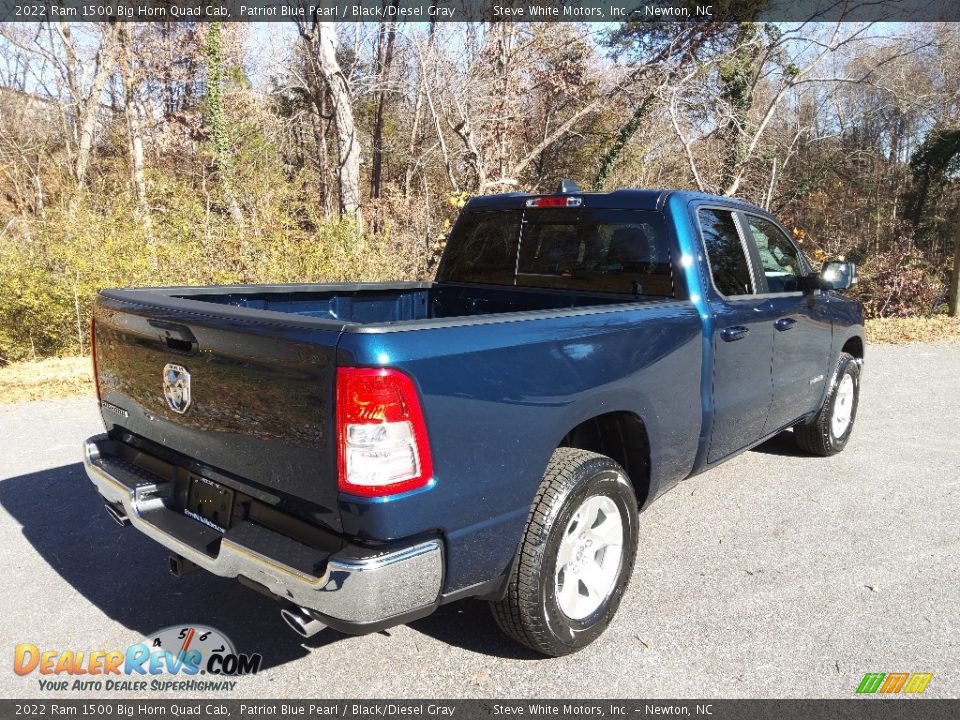 2022 Ram 1500 Big Horn Quad Cab Patriot Blue Pearl / Black/Diesel Gray Photo #6