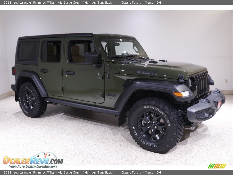 2021 Jeep Wrangler Unlimited Willys 4x4 Sarge Green / Heritage Tan/Black Photo #1