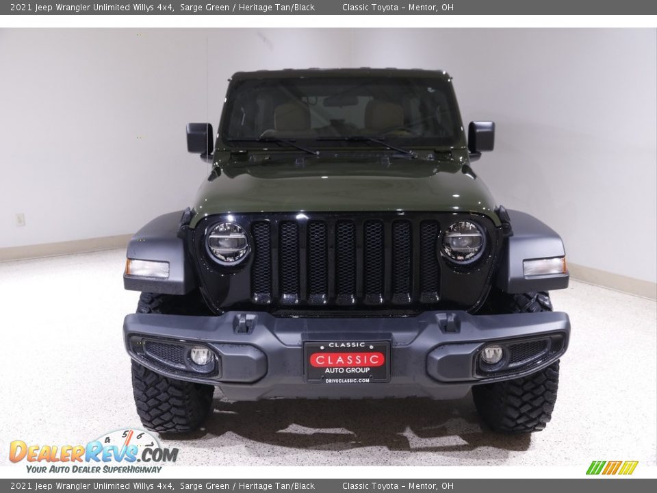 2021 Jeep Wrangler Unlimited Willys 4x4 Sarge Green / Heritage Tan/Black Photo #2