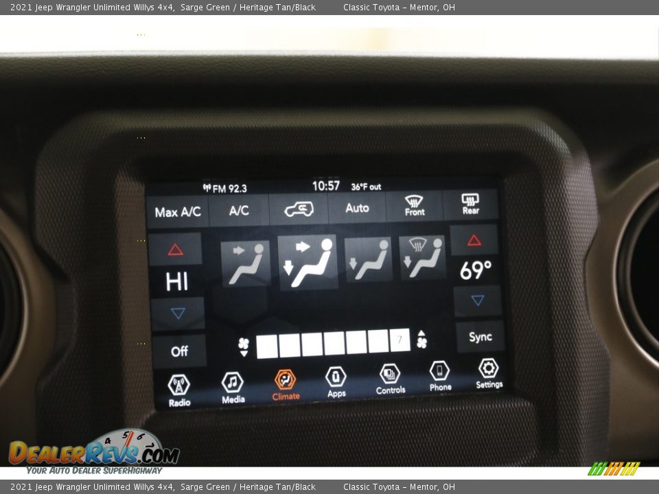 2021 Jeep Wrangler Unlimited Willys 4x4 Sarge Green / Heritage Tan/Black Photo #11