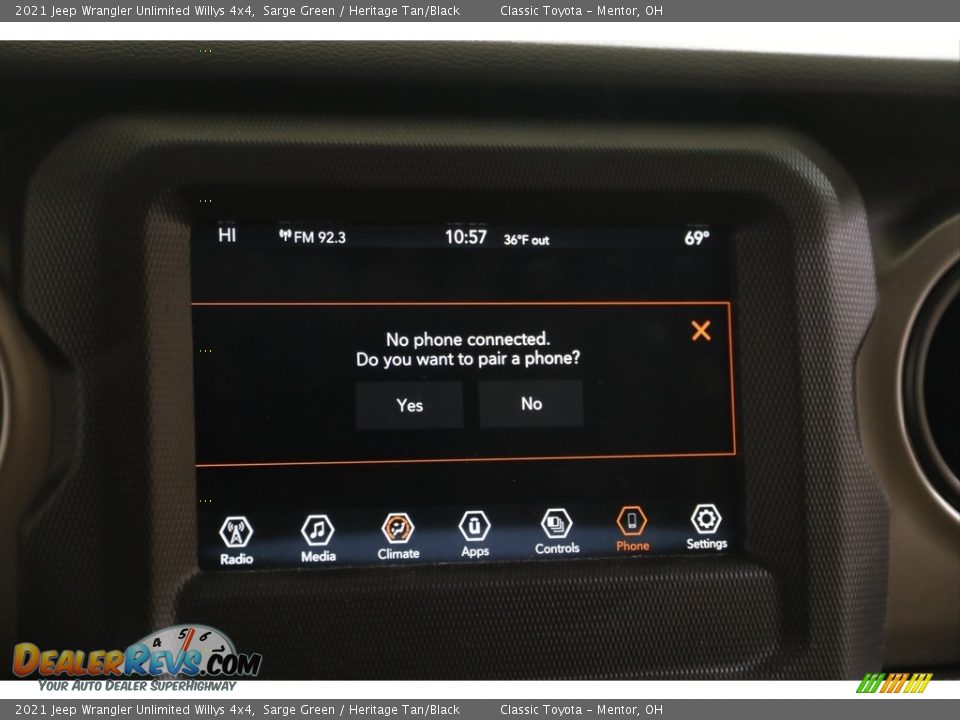 2021 Jeep Wrangler Unlimited Willys 4x4 Sarge Green / Heritage Tan/Black Photo #14