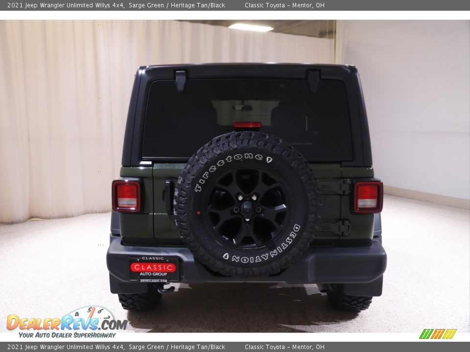 2021 Jeep Wrangler Unlimited Willys 4x4 Sarge Green / Heritage Tan/Black Photo #19