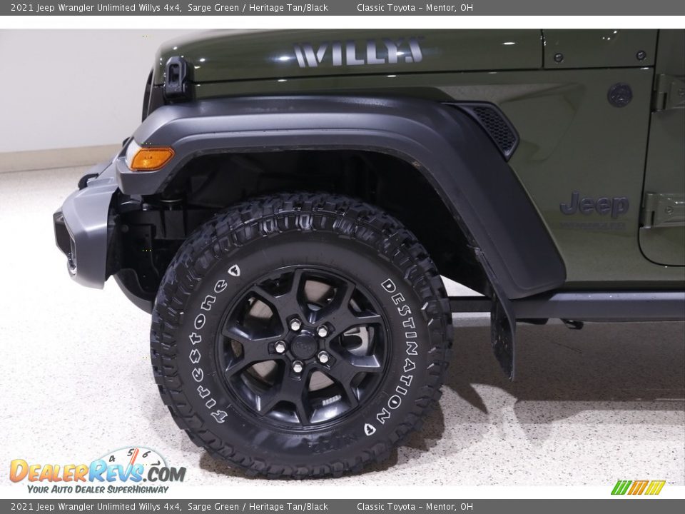 2021 Jeep Wrangler Unlimited Willys 4x4 Sarge Green / Heritage Tan/Black Photo #21