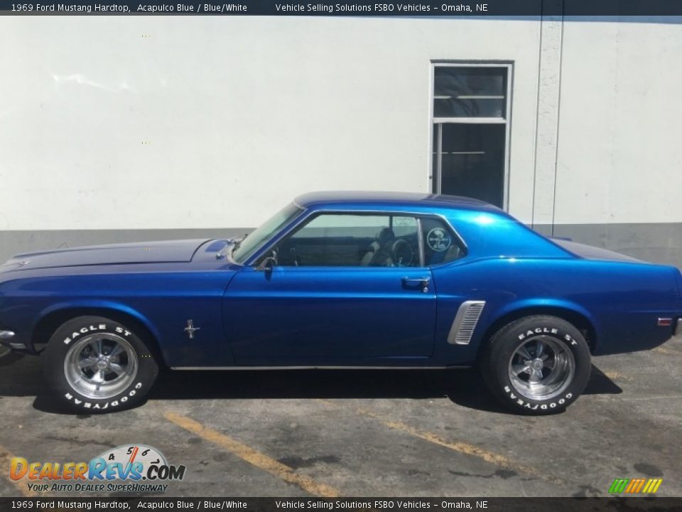 1969 Ford Mustang Hardtop Acapulco Blue / Blue/White Photo #1