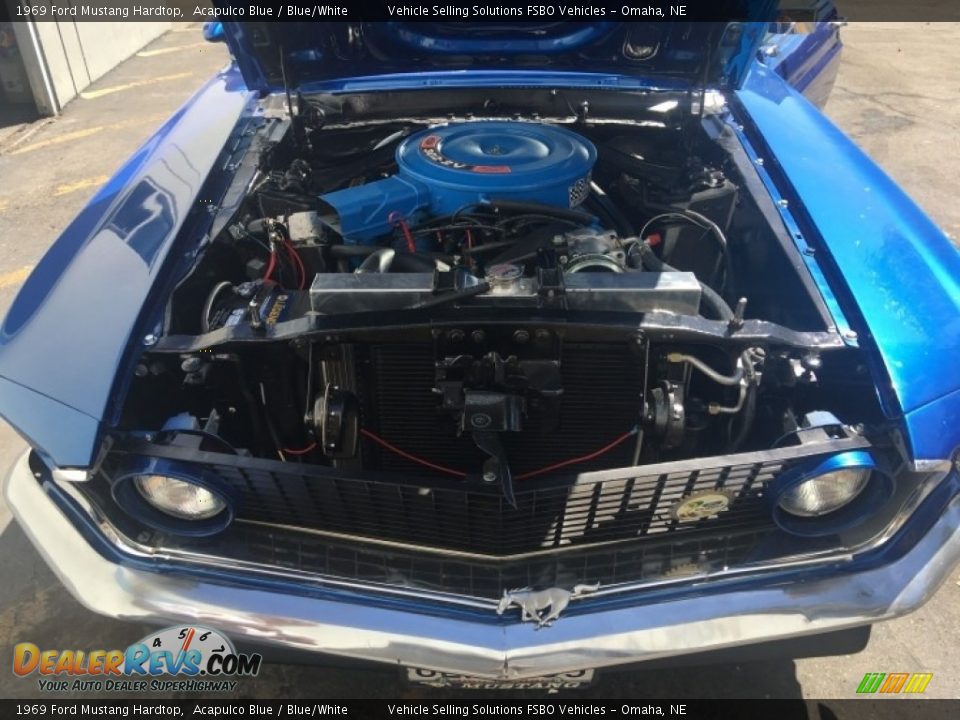 1969 Ford Mustang Hardtop Acapulco Blue / Blue/White Photo #2