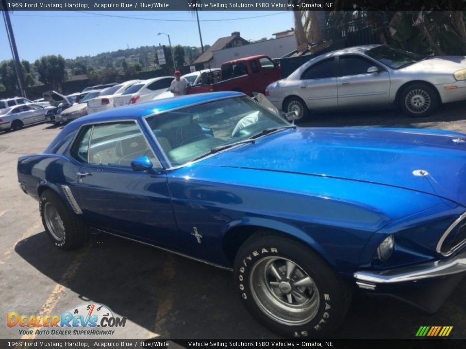 1969 Ford Mustang Hardtop Acapulco Blue / Blue/White Photo #18