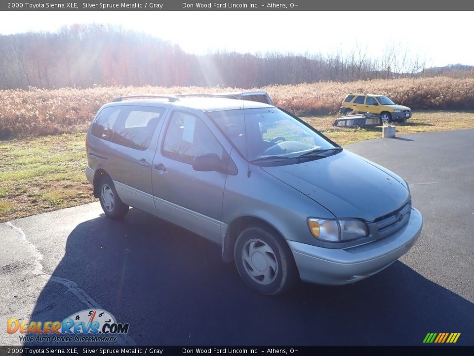 2000 Toyota Sienna XLE Silver Spruce Metallic / Gray Photo #2