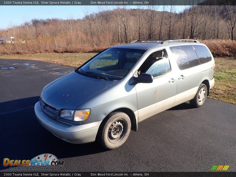 2000 Toyota Sienna XLE Silver Spruce Metallic / Gray Photo #7
