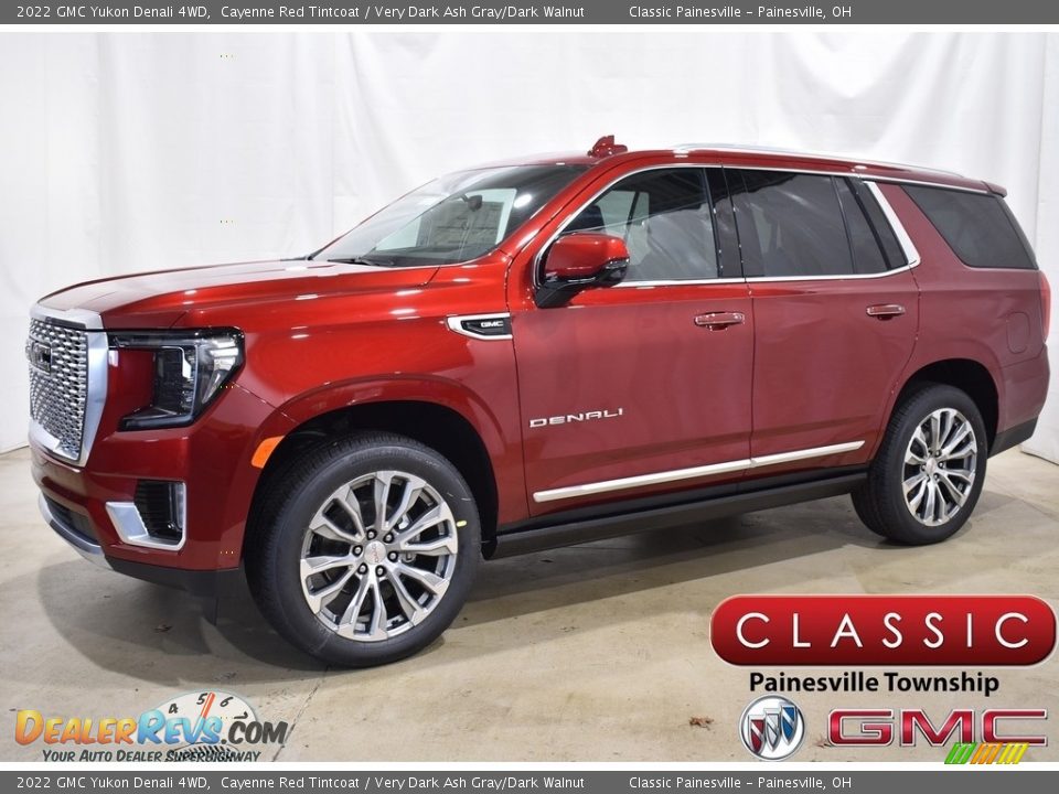 2022 GMC Yukon Denali 4WD Cayenne Red Tintcoat / Very Dark Ash Gray/Dark Walnut Photo #1