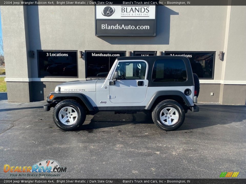 2004 Jeep Wrangler Rubicon 4x4 Bright Silver Metallic / Dark Slate Gray Photo #1