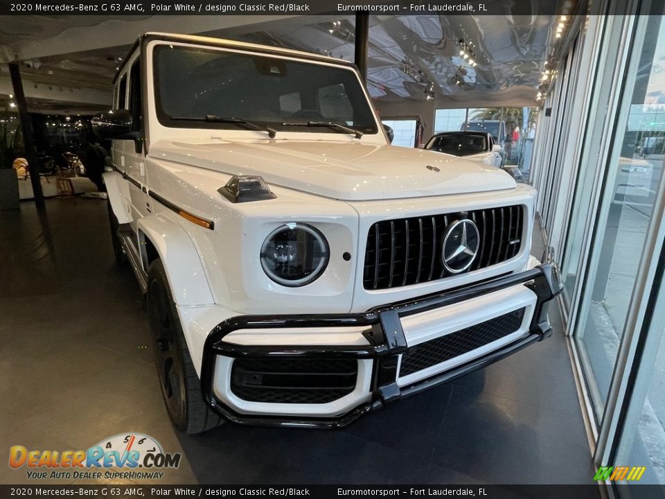 2020 Mercedes-Benz G 63 AMG Polar White / designo Classic Red/Black Photo #1