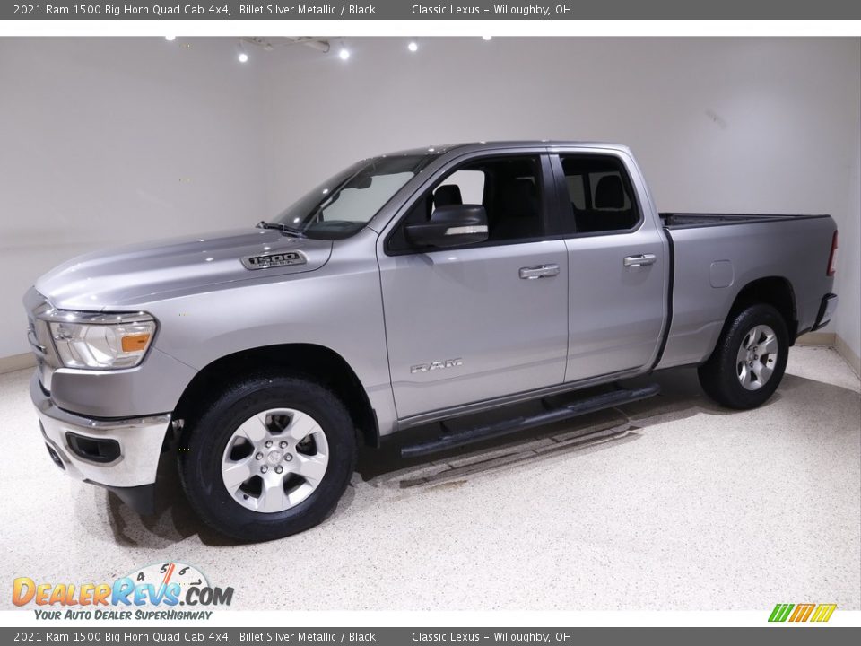 2021 Ram 1500 Big Horn Quad Cab 4x4 Billet Silver Metallic / Black Photo #3