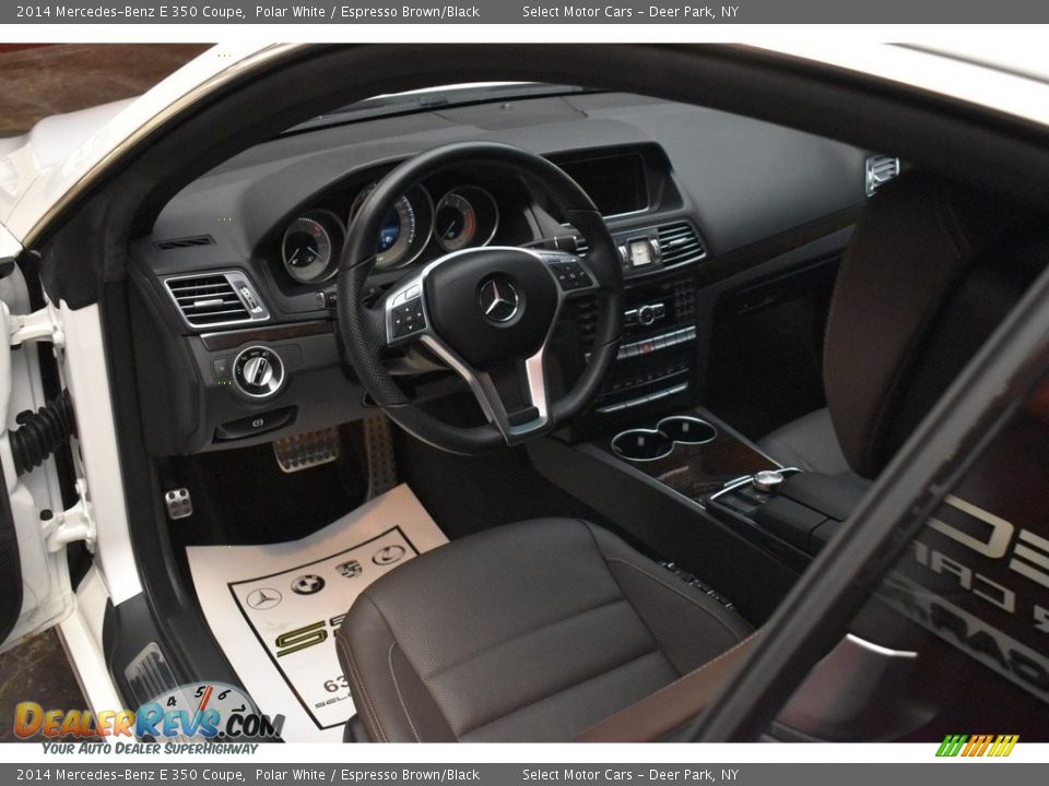 2014 Mercedes-Benz E 350 Coupe Polar White / Espresso Brown/Black Photo #10