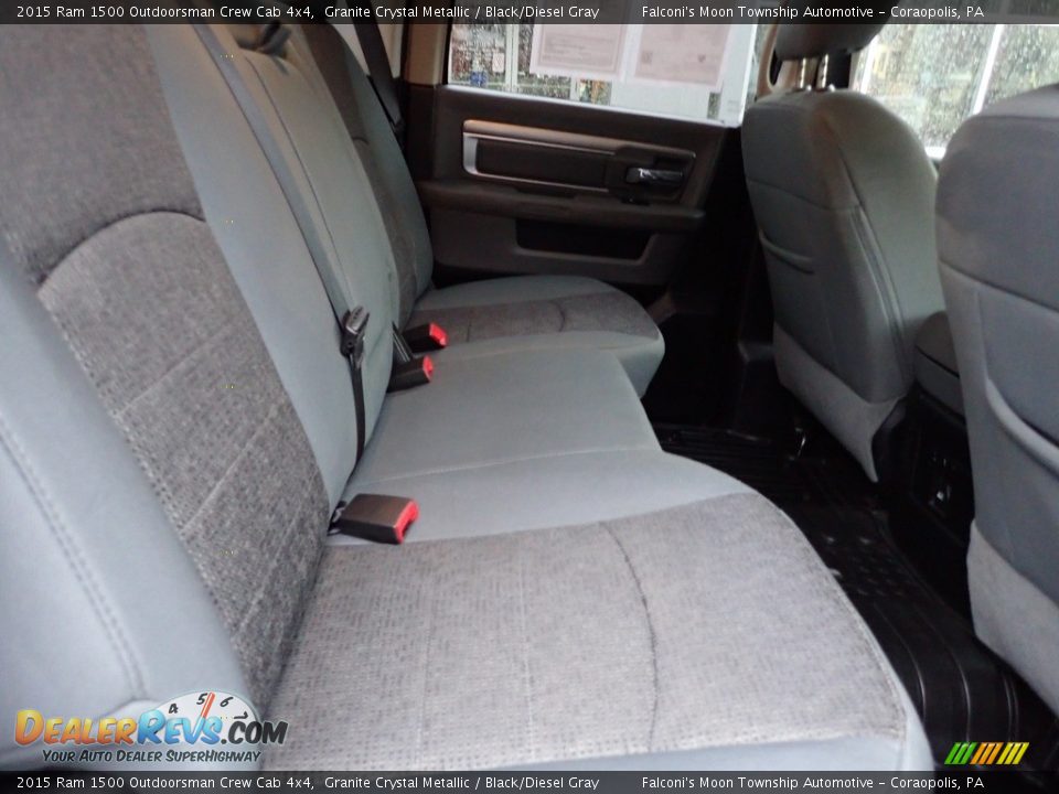 Rear Seat of 2015 Ram 1500 Outdoorsman Crew Cab 4x4 Photo #13