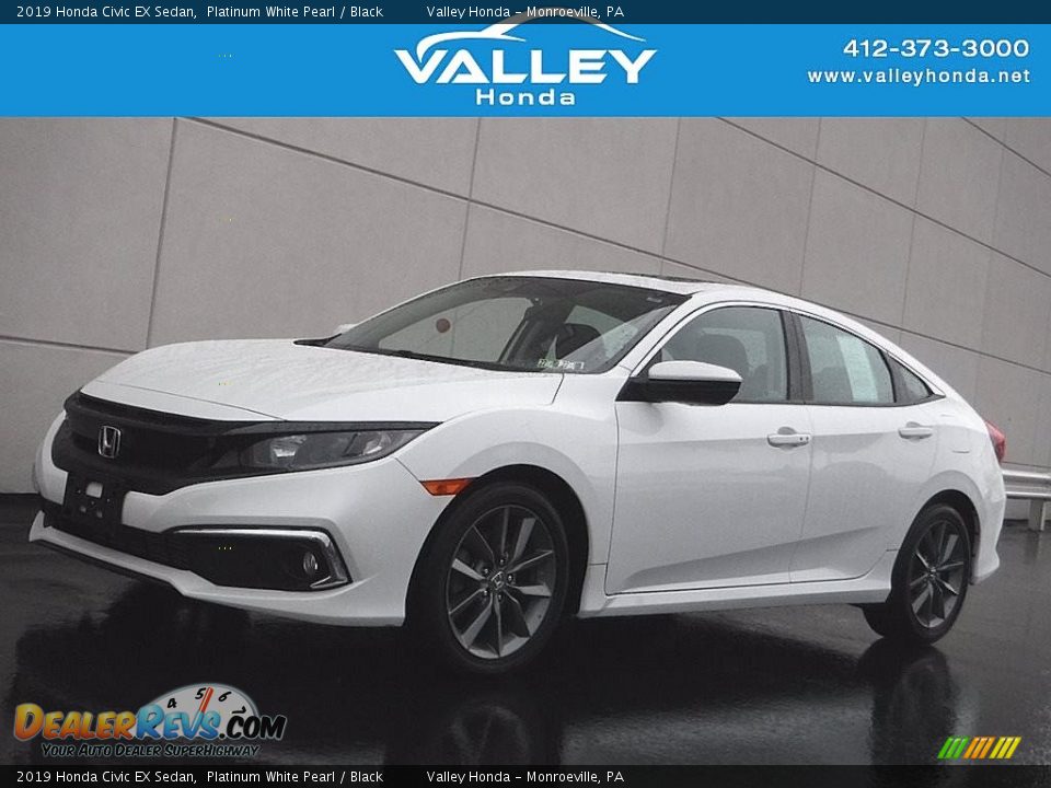 2019 Honda Civic EX Sedan Platinum White Pearl / Black Photo #1