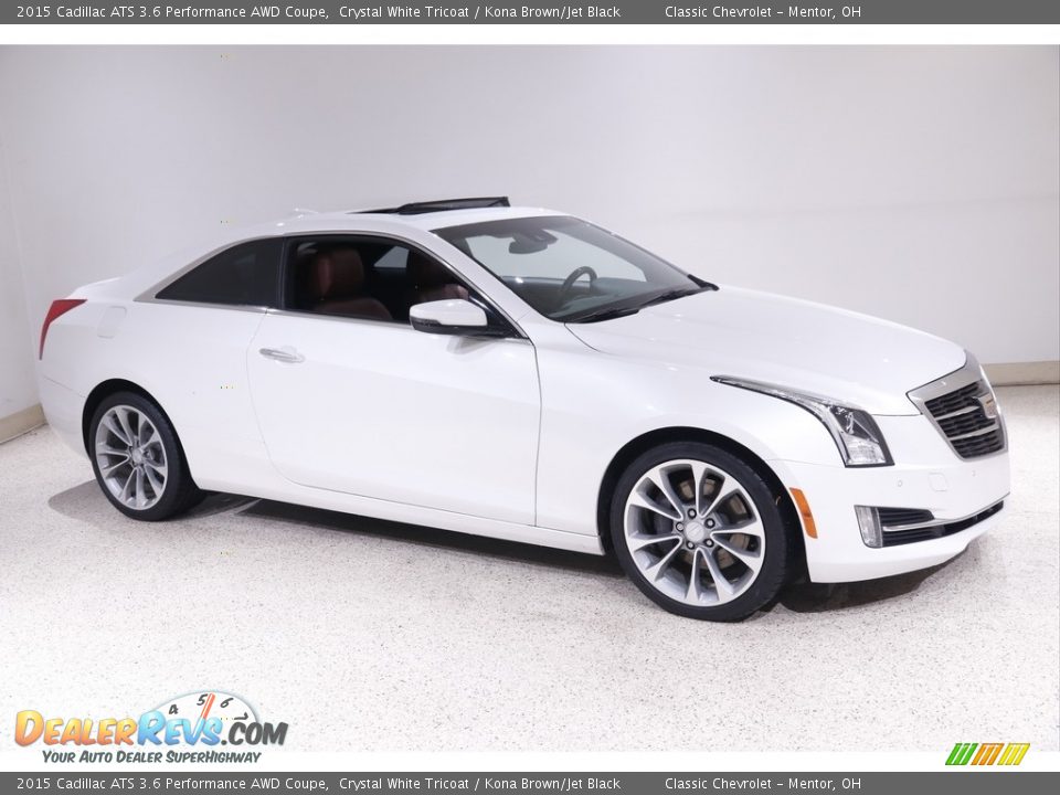 Crystal White Tricoat 2015 Cadillac ATS 3.6 Performance AWD Coupe Photo #1
