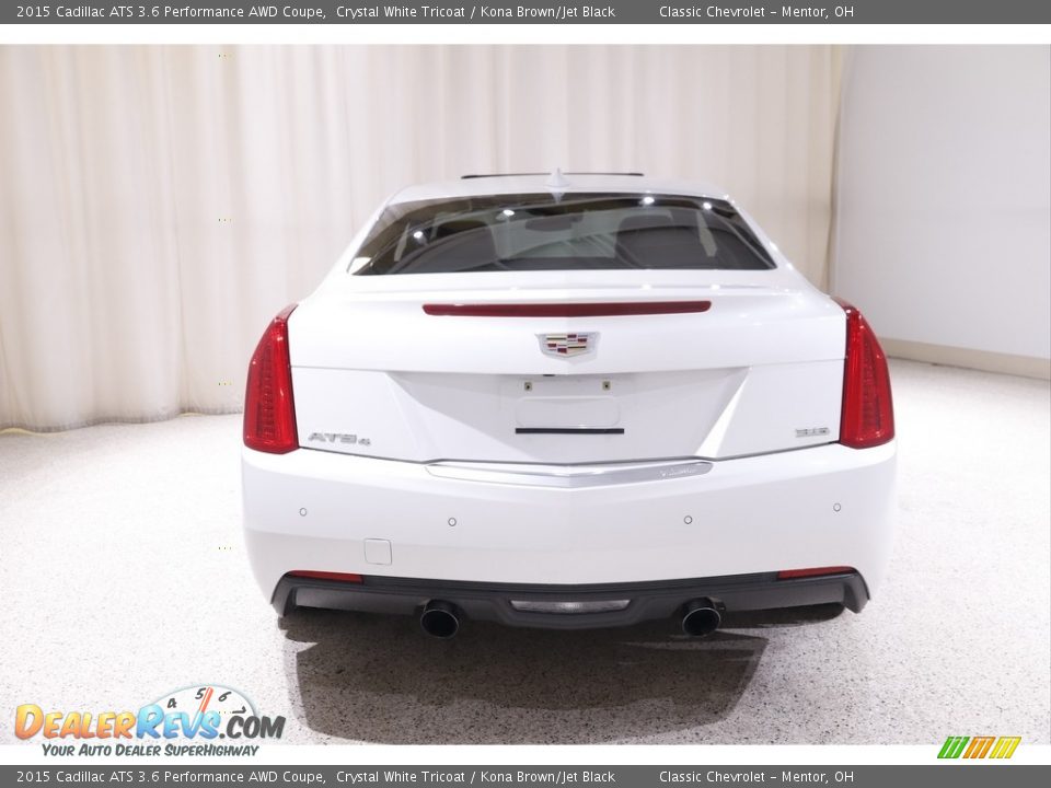 2015 Cadillac ATS 3.6 Performance AWD Coupe Crystal White Tricoat / Kona Brown/Jet Black Photo #18