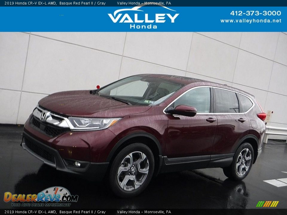 2019 Honda CR-V EX-L AWD Basque Red Pearl II / Gray Photo #1