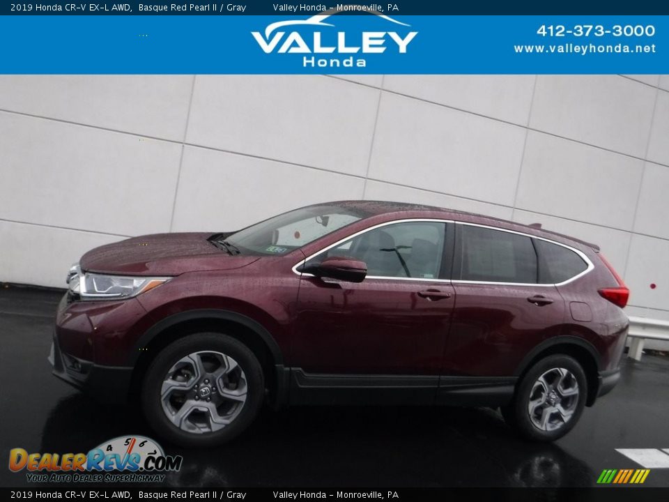 2019 Honda CR-V EX-L AWD Basque Red Pearl II / Gray Photo #2