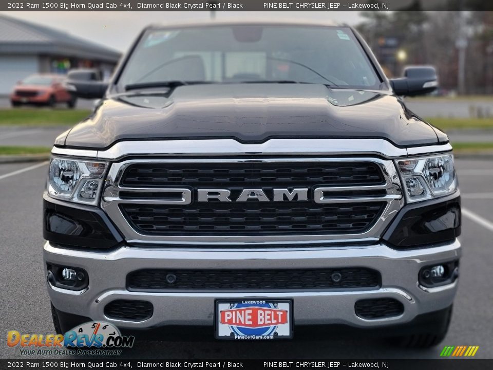 2022 Ram 1500 Big Horn Quad Cab 4x4 Diamond Black Crystal Pearl / Black Photo #3