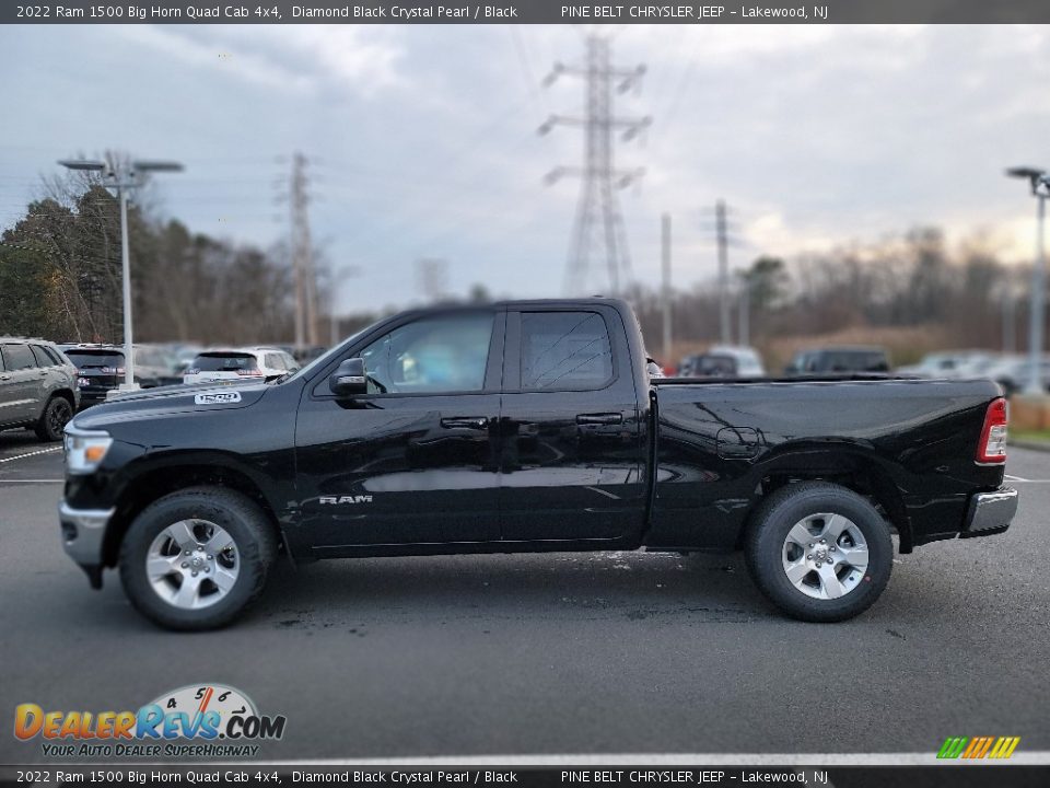 2022 Ram 1500 Big Horn Quad Cab 4x4 Diamond Black Crystal Pearl / Black Photo #4