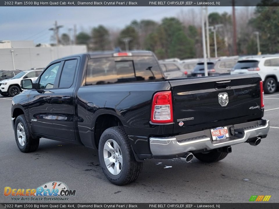 2022 Ram 1500 Big Horn Quad Cab 4x4 Diamond Black Crystal Pearl / Black Photo #6