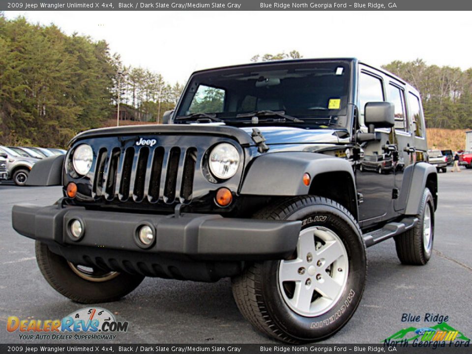 2009 Jeep Wrangler Unlimited X 4x4 Black / Dark Slate Gray/Medium Slate Gray Photo #1