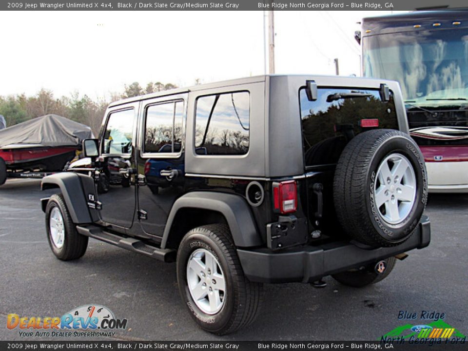 2009 Jeep Wrangler Unlimited X 4x4 Black / Dark Slate Gray/Medium Slate Gray Photo #3