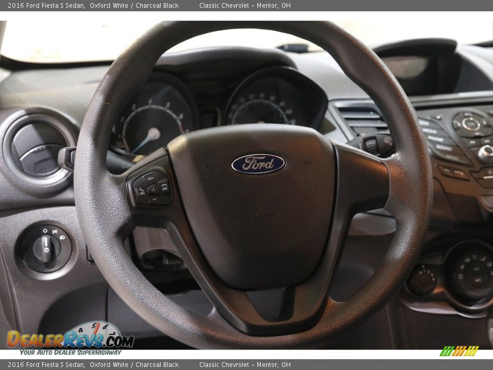 2016 Ford Fiesta S Sedan Oxford White / Charcoal Black Photo #7