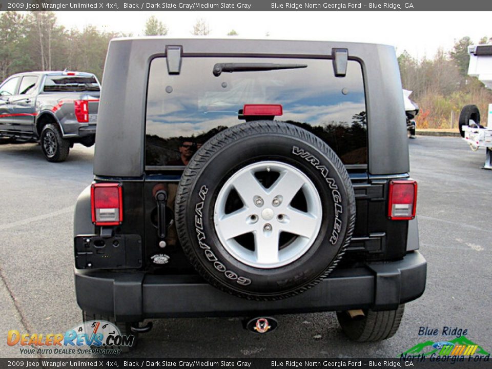 2009 Jeep Wrangler Unlimited X 4x4 Black / Dark Slate Gray/Medium Slate Gray Photo #4