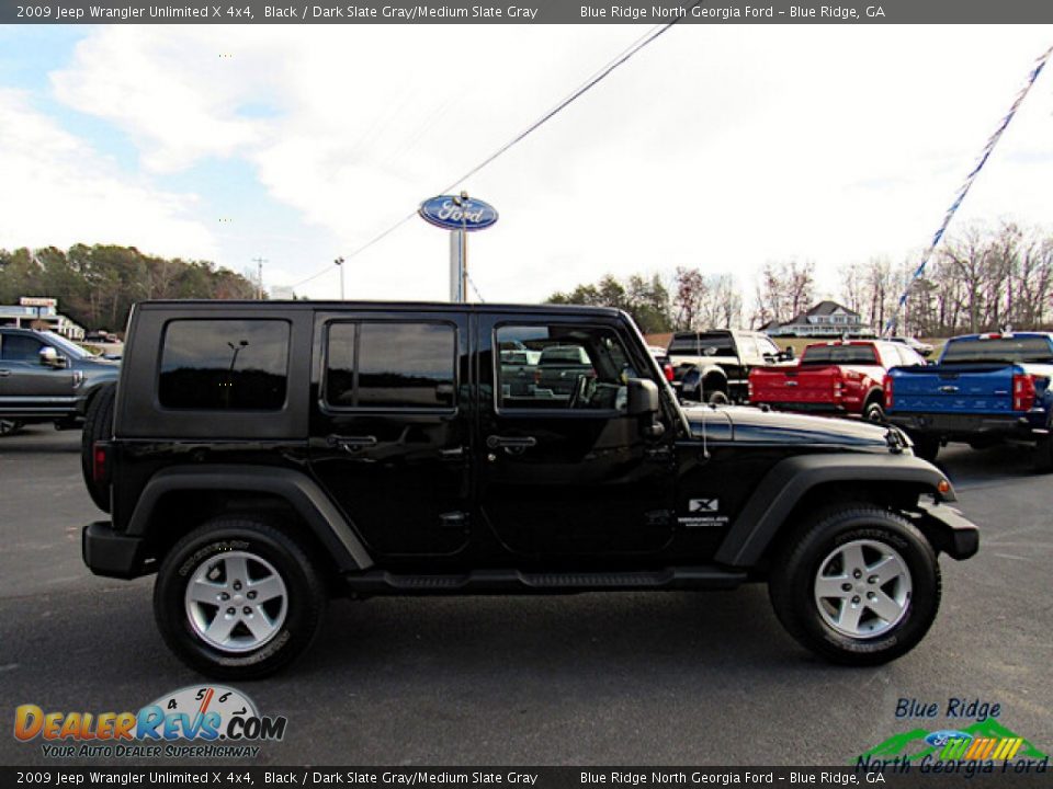 2009 Jeep Wrangler Unlimited X 4x4 Black / Dark Slate Gray/Medium Slate Gray Photo #6