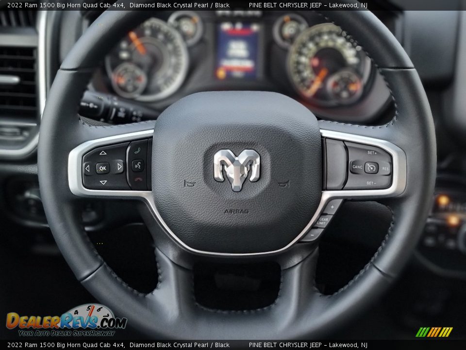 2022 Ram 1500 Big Horn Quad Cab 4x4 Diamond Black Crystal Pearl / Black Photo #12