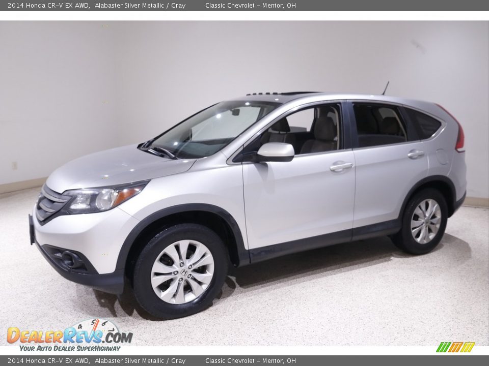 2014 Honda CR-V EX AWD Alabaster Silver Metallic / Gray Photo #3