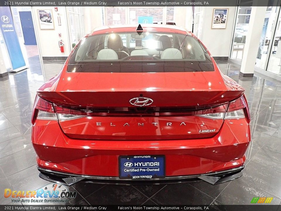 2021 Hyundai Elantra Limited Lava Orange / Medium Gray Photo #3