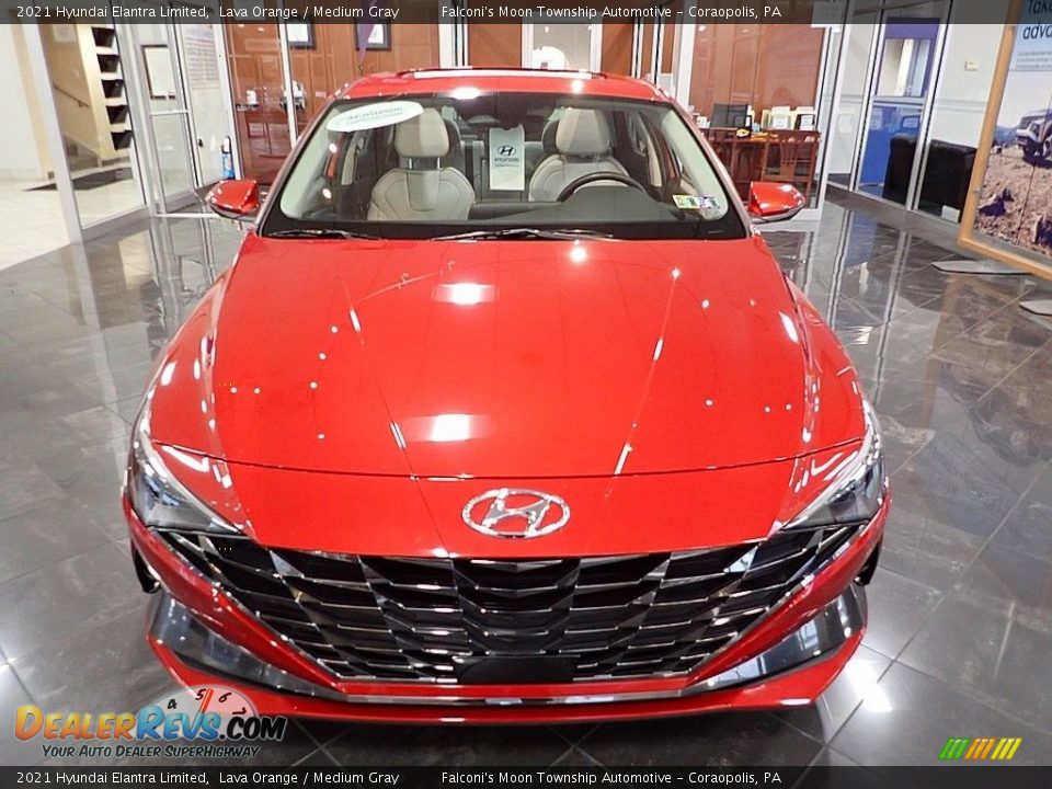 2021 Hyundai Elantra Limited Lava Orange / Medium Gray Photo #7