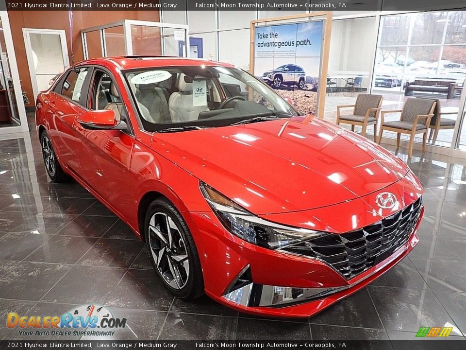 2021 Hyundai Elantra Limited Lava Orange / Medium Gray Photo #8