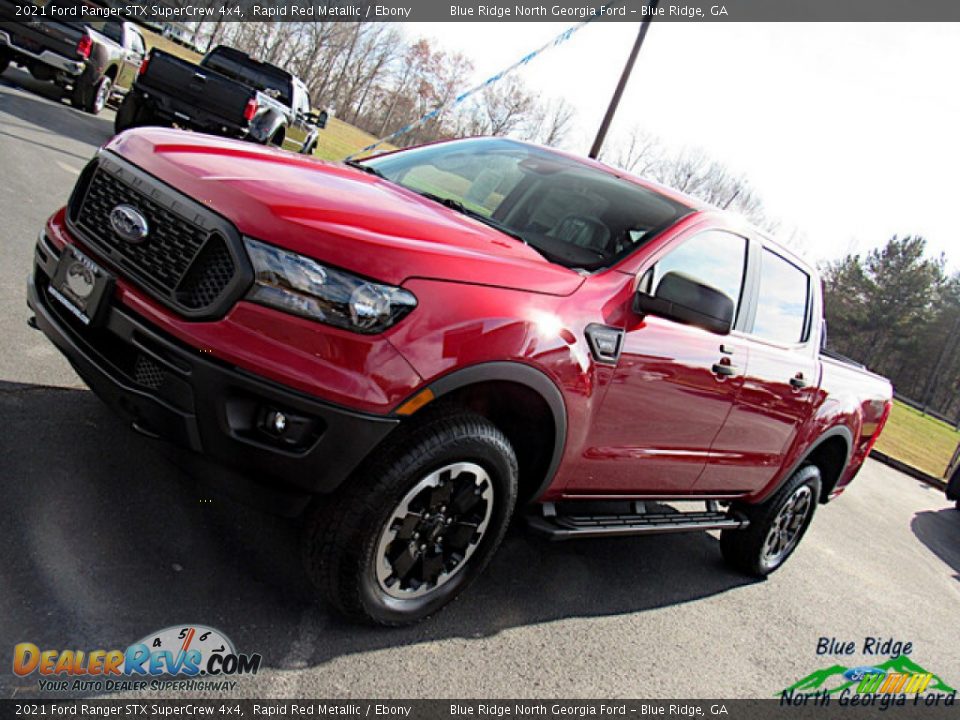 2021 Ford Ranger STX SuperCrew 4x4 Rapid Red Metallic / Ebony Photo #24