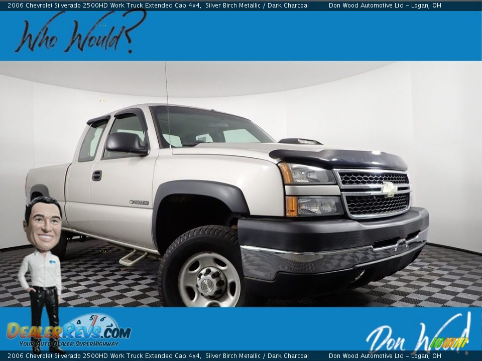 2006 Chevrolet Silverado 2500HD Work Truck Extended Cab 4x4 Silver Birch Metallic / Dark Charcoal Photo #1