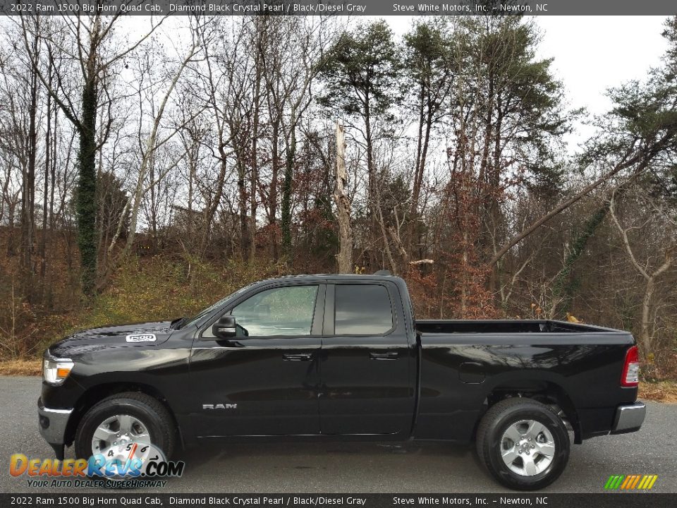 2022 Ram 1500 Big Horn Quad Cab Diamond Black Crystal Pearl / Black/Diesel Gray Photo #1