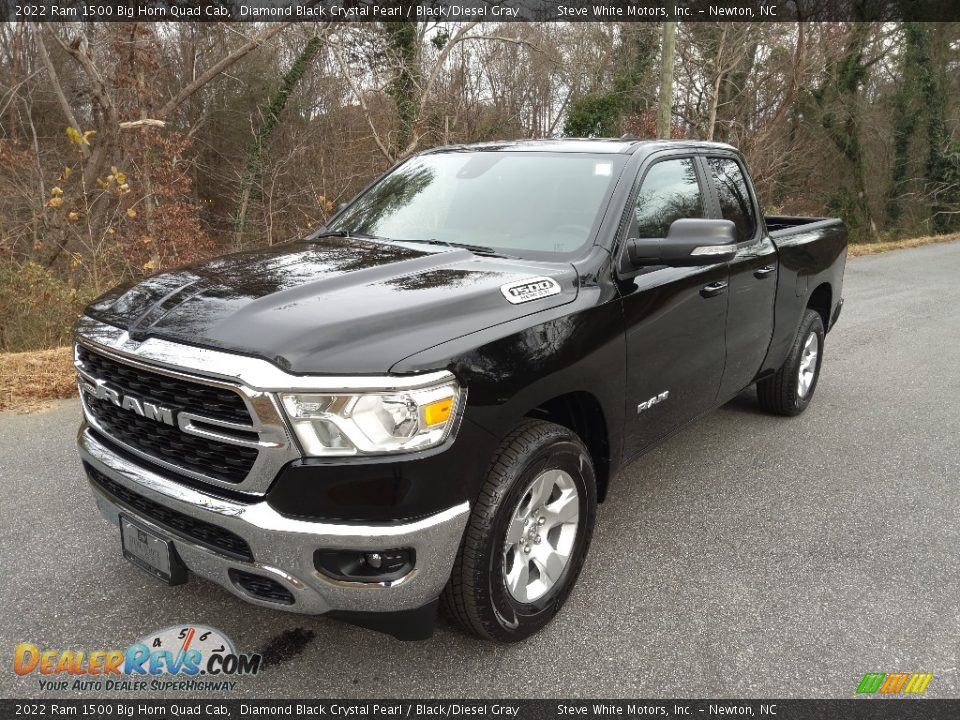 2022 Ram 1500 Big Horn Quad Cab Diamond Black Crystal Pearl / Black/Diesel Gray Photo #2