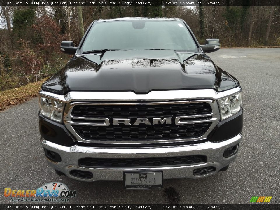 2022 Ram 1500 Big Horn Quad Cab Diamond Black Crystal Pearl / Black/Diesel Gray Photo #3