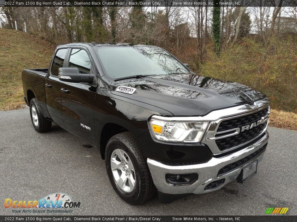 2022 Ram 1500 Big Horn Quad Cab Diamond Black Crystal Pearl / Black/Diesel Gray Photo #4