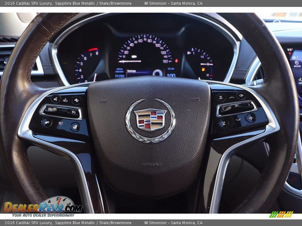 2016 Cadillac SRX Luxury Sapphire Blue Metallic / Shale/Brownstone Photo #35