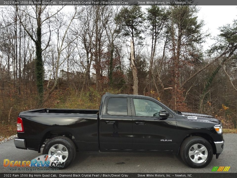 2022 Ram 1500 Big Horn Quad Cab Diamond Black Crystal Pearl / Black/Diesel Gray Photo #5