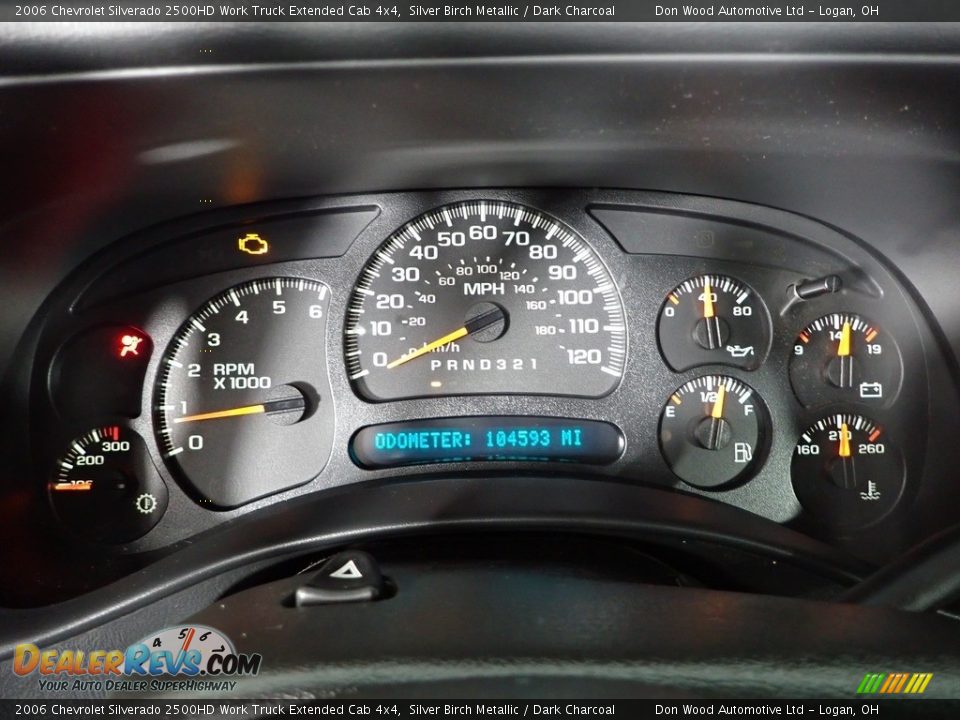 2006 Chevrolet Silverado 2500HD Work Truck Extended Cab 4x4 Silver Birch Metallic / Dark Charcoal Photo #16