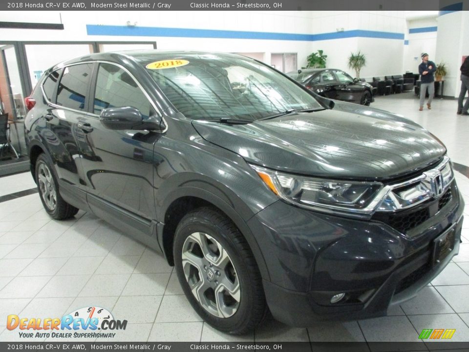2018 Honda CR-V EX AWD Modern Steel Metallic / Gray Photo #3