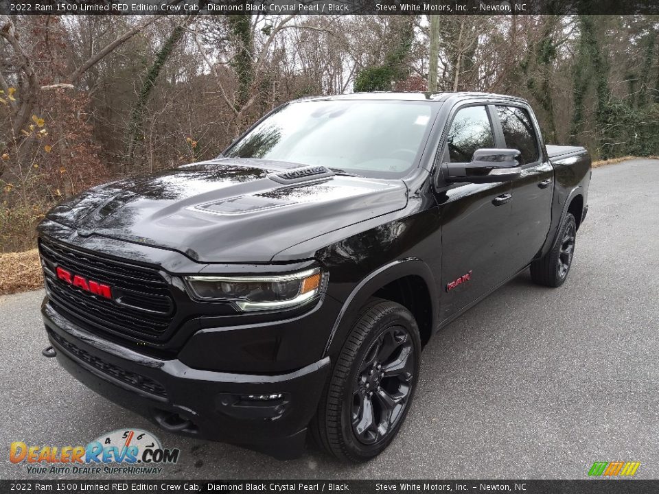 2022 Ram 1500 Limited RED Edition Crew Cab Diamond Black Crystal Pearl / Black Photo #2