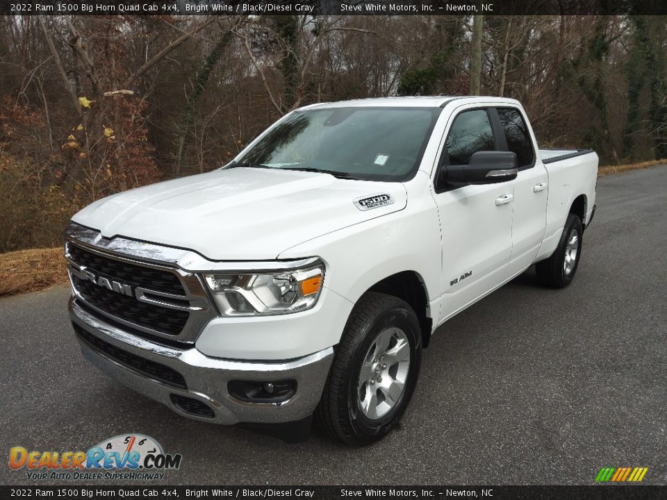 2022 Ram 1500 Big Horn Quad Cab 4x4 Bright White / Black/Diesel Gray Photo #2